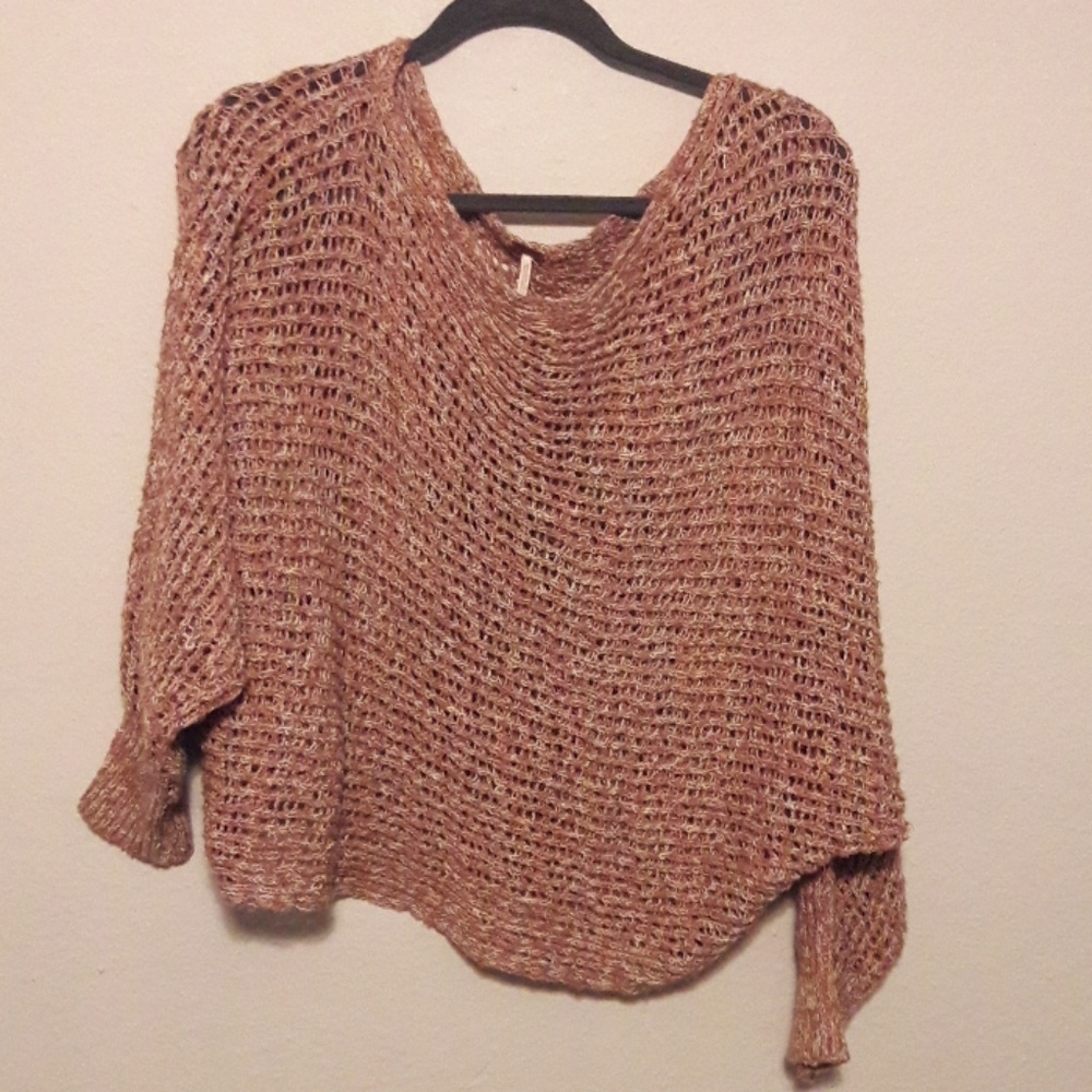 Free People slouchy crotchet sweater